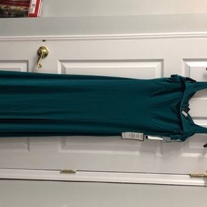 Teal floor length dress